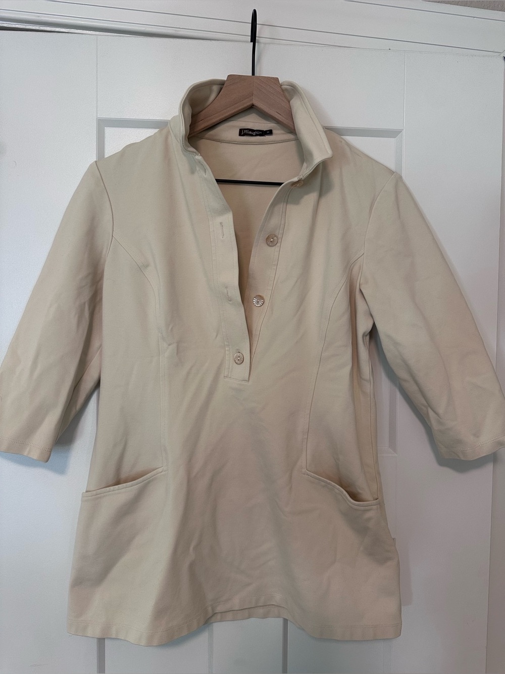 J. McLaughlin Cream Polo Tunic with Pockets